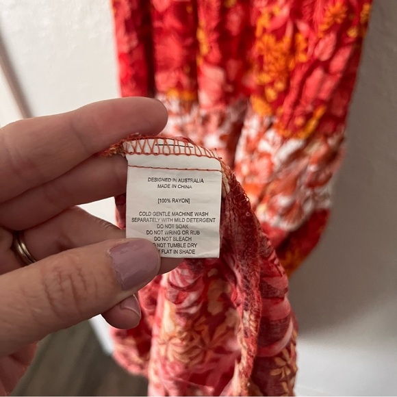 Anthropologie Dress Women's Medium Abel the Label Paisley Tiered Smocked Maxi - Picture 7 of 9